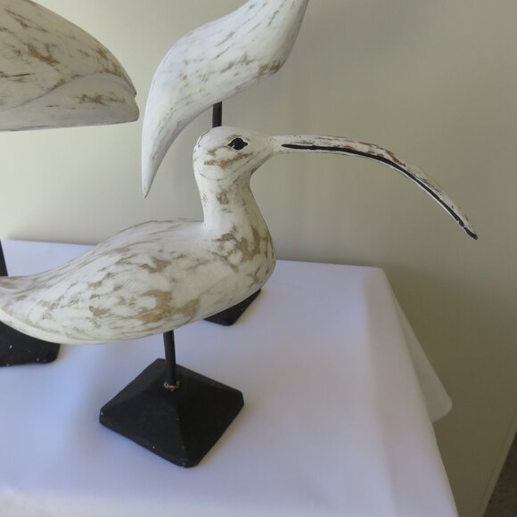 Wooden Shore Bird Trio on Wood Stands Home Decor Shelf Decoration............325 - Picture 5 of 9